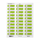 Bruine wervelingen Damask Groene retour adreslabel Etiket (Full Sheet)