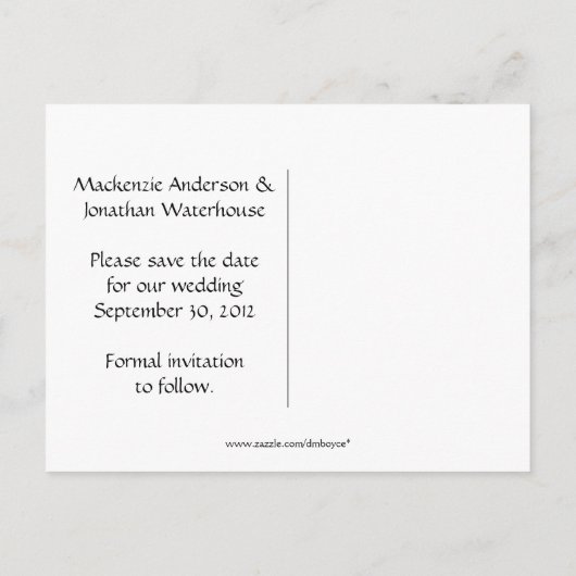 Bruine Wervelingen op Cream Save The Date Aankondigingskaart (Achterkant)