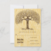 Bruine wervelkolom Ivory Woodgrain RSVP Kaart (Voorkant)