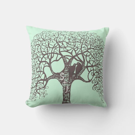 Bruine wervelkolom Love Bird-choice achtergrondkle Kussen (Voorkant)