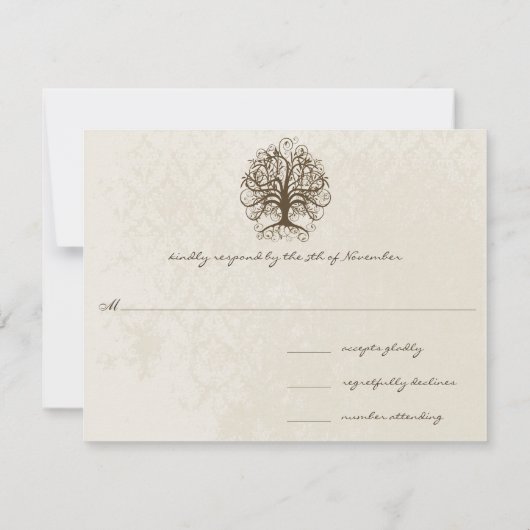 Bruine wervelkolom Verstoorde schade RSVP Kaartje (Achterkant)