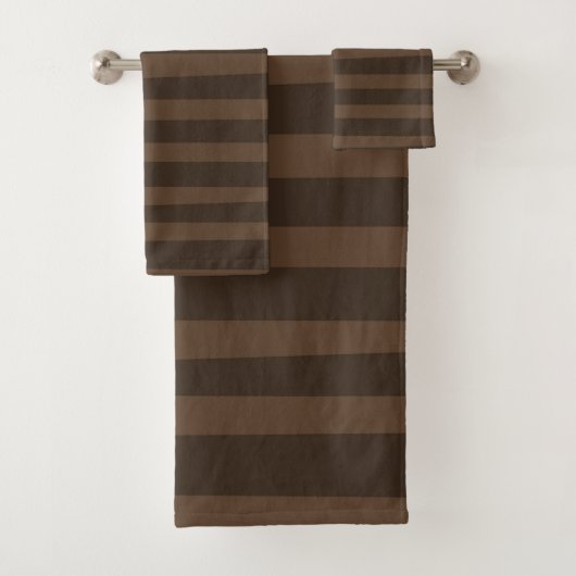 Bruine Whimsical Strepen Rustic Modern Minimaal Bad Handdoek (Insitu)