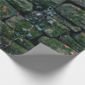 Bruine wijnstokken op gestapelde stenen blokken cadeaupapier (Hoek)