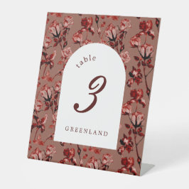 Bruine Wilde Botanische Maximalisme Herfst Bruilof Reclamebord Met Voetstuk