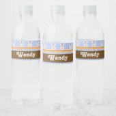 Bruine windmolens met rode daken waterfles etiket (Flessen)