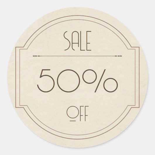 bruine winkel promotie verkoop sticker (Voorkant)