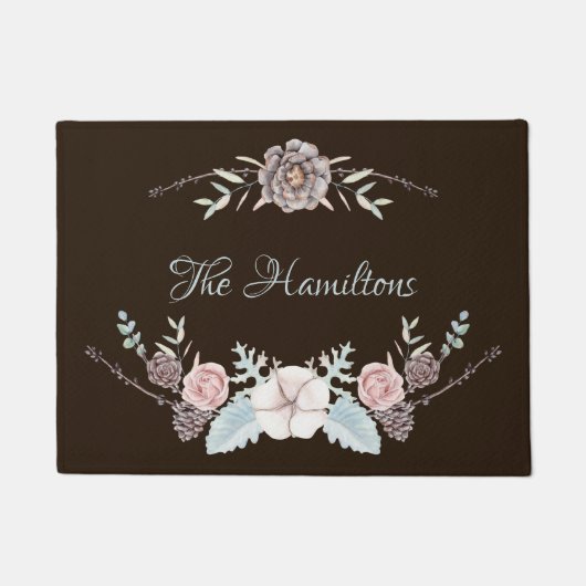 Bruine Winterloof Personalized Deurmat (Voorkant)