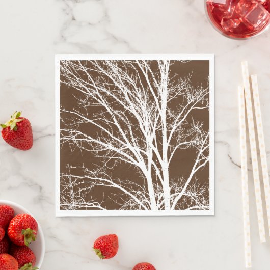 Bruine witte boomtakken servet (Insitu)