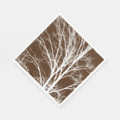 Bruine witte boomtakken servet (Hoek)