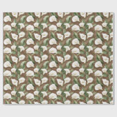 Bruine Witte Calla Lelie Bloemige Bruidsdouche Cadeaupapier (Vlak)
