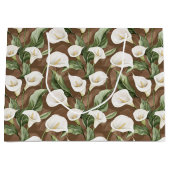 Bruine Witte Calla Lelie Bloemige Bruidsdouche Groot Cadeauzakje (Voorkant)