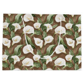 Bruine Witte Calla Lelie Bloemige Bruidsdouche Groot Cadeauzakje (Achterkant)