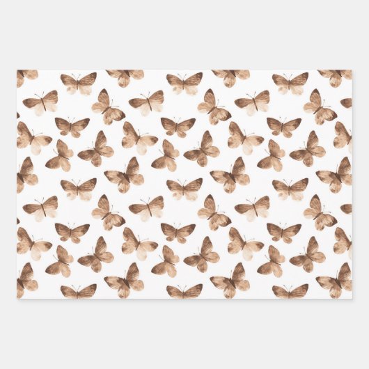 Bruine Witte Calla Lelie Bloemige Bruidsuitnodigin Inpakpapier Vel (Voorkant 3)