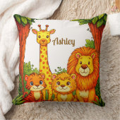 Bruine Witte Dieren Nursery Jungle Safari Kussen (Deken)
