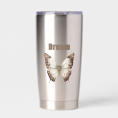 Bruine Witte Droom Vlinder Geïsoleerde Drinkbeker (Voorkant)