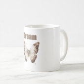 Bruine Witte Droom Vlinder Koffiemok (Voorkant rechts)