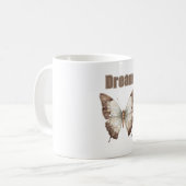 Bruine Witte Droom Vlinder Koffiemok (Voorkant links)