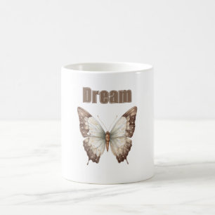 Bruine Witte Droom Vlinder Koffiemok