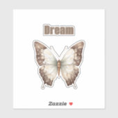 Bruine Witte Droom Vlinder Sticker (Vel)