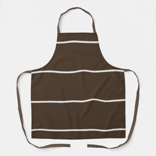 Bruine Witte Horizontale Streep Keuken Chef Schort (Voorkant)