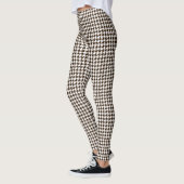 Bruine witte houndstooth leggings (Links)