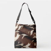 Bruine, witte koeienvanger, kruiszak crossbody tas (Achterkant)