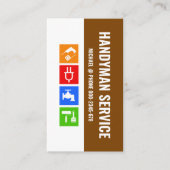 Bruine Witte Lagen Handyman Gereedschap Visitekaartje (Voorkant)