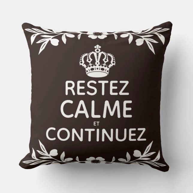 bruine witte olijftak Frans Kalm bewaren Kussen (Voorkant)