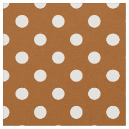 Bruine Witte Polka Dots Textiel Stof