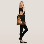 Bruine Witte Quarter-Horse Foto Tote Bag (Op model)