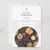 Bruine Witte Ramadan Iftar-diner Kaart (Voorkant)