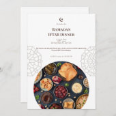 Bruine Witte Ramadan Iftar-diner Kaart (Voorkant / Achterkant)