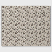 Bruine Witte Springer Spaniel Hond Paw Prints Cadeaupapier (Vlak)