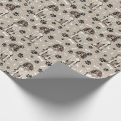 Bruine Witte Springer Spaniel Hond Paw Prints Cadeaupapier (Hoek)