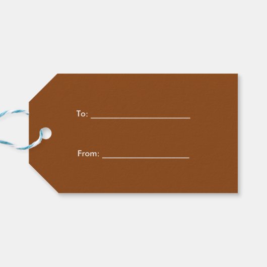 Bruine witte tarwe Laurel Wreated Initiaal Monogra Cadeaulabel (Achterkant Horizontaal)