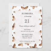 Bruine witte vlinders Verjaardag Kaart (Voorkant)