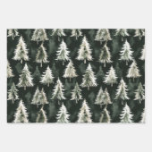 Bruine Witte Winter Sneeuwvlokken Kerstmis Inpakpapier Vel (Voorkant 2)