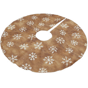 Bruine Witte Winter Sneeuwvlokken Kerstmis Kerstboom Rok