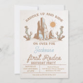  bruine woestijn eerste rodeo 1e verjaardag kaart (Voorkant)