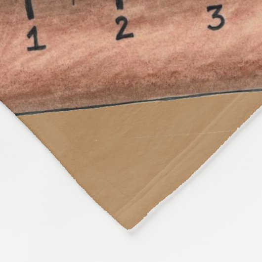 Bruine Wooden School Meetlat Fleece Deken (Hoek)