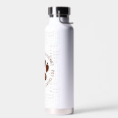 Bruine Woof Art en Bedrijfsnaam met Pauw Waterfles (Links)