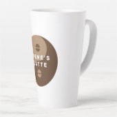 Bruine Yin & Yang koffieboon logo aangepaste latte Mok (Rechterhoek)