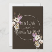 Bruine Zachte kleur Wilde bloemen INVITATIE Kaart (Achterkant)