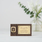 Bruine zadeltas visitekaartje (Staand voorkant)