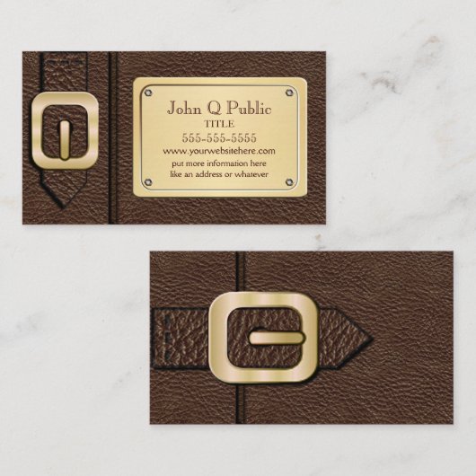 Bruine zadeltas visitekaartje (Voorkant / Achterkant)