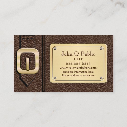 Bruine zadeltas visitekaartje (Voorkant)