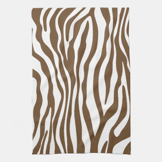 Bruine Zebra Animal Print Theedoek (Verticaal)