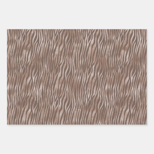 Bruine Zebra Blush Peach Ombre Inpakpapier Vel (Voorkant 3)
