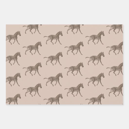 Bruine Zebra Blush Peach Ombre Inpakpapier Vel (Voorkant)