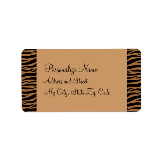 Bruine Zebra-etiketten Etiket (Voorkant)